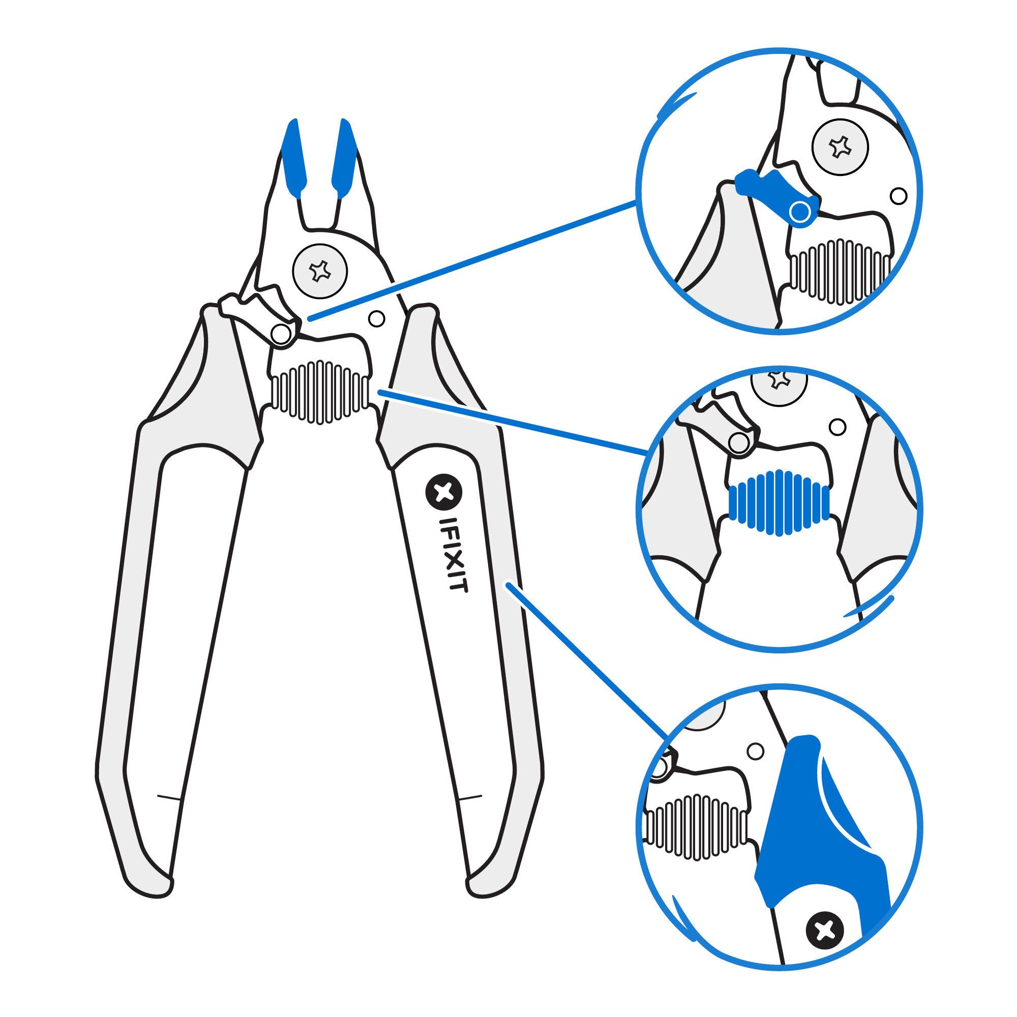 Tronchesino taglio raso iFixit Mandible - Tronchesi di precisione per fili, cavi, gioielli, riparazione elettronica e saldatura