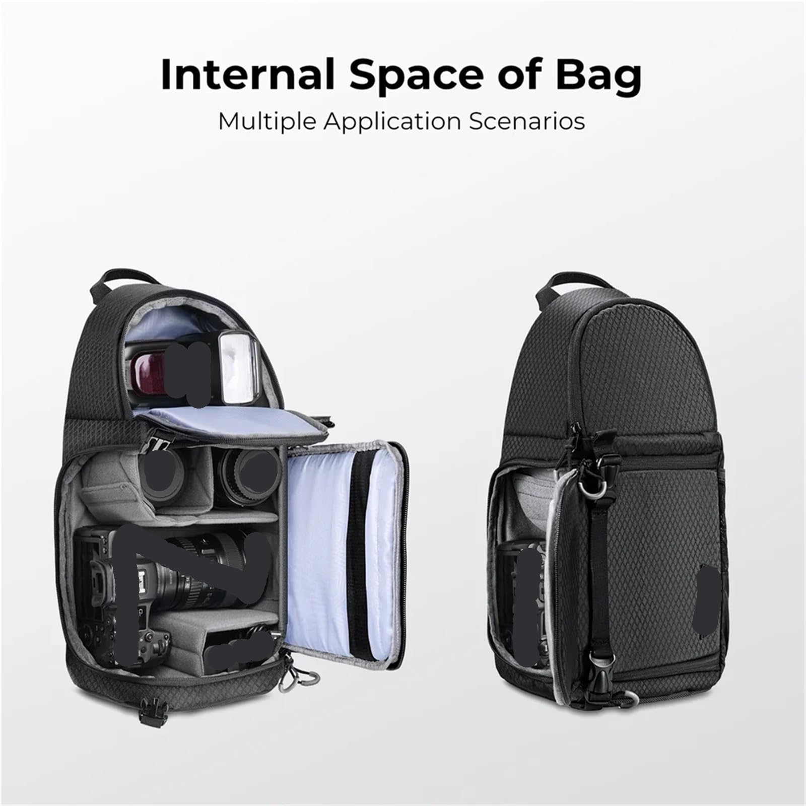 Bolsa de Viaje for cámara al Aire Libre, Bolso Cruzado, Mochila Impermeable for cámara DSLR/SLR, Funda for cámara, Bolsas for fotografía(Grey)