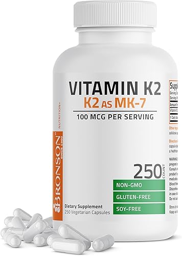 Miniatura 9 de Bronson Vitamina K2 como MK-7 Menaquinona 100 mcg sin OGM, 120 cápsulas