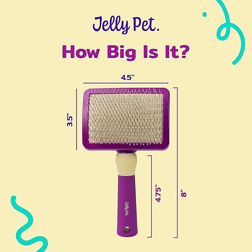 Miniatura 8 de JELLY PET Cepillo giratorio deslizante, la cabeza del cepillo se mueve, suave pin slicker, protege la piel, evita la irritación, el cepillado sin
