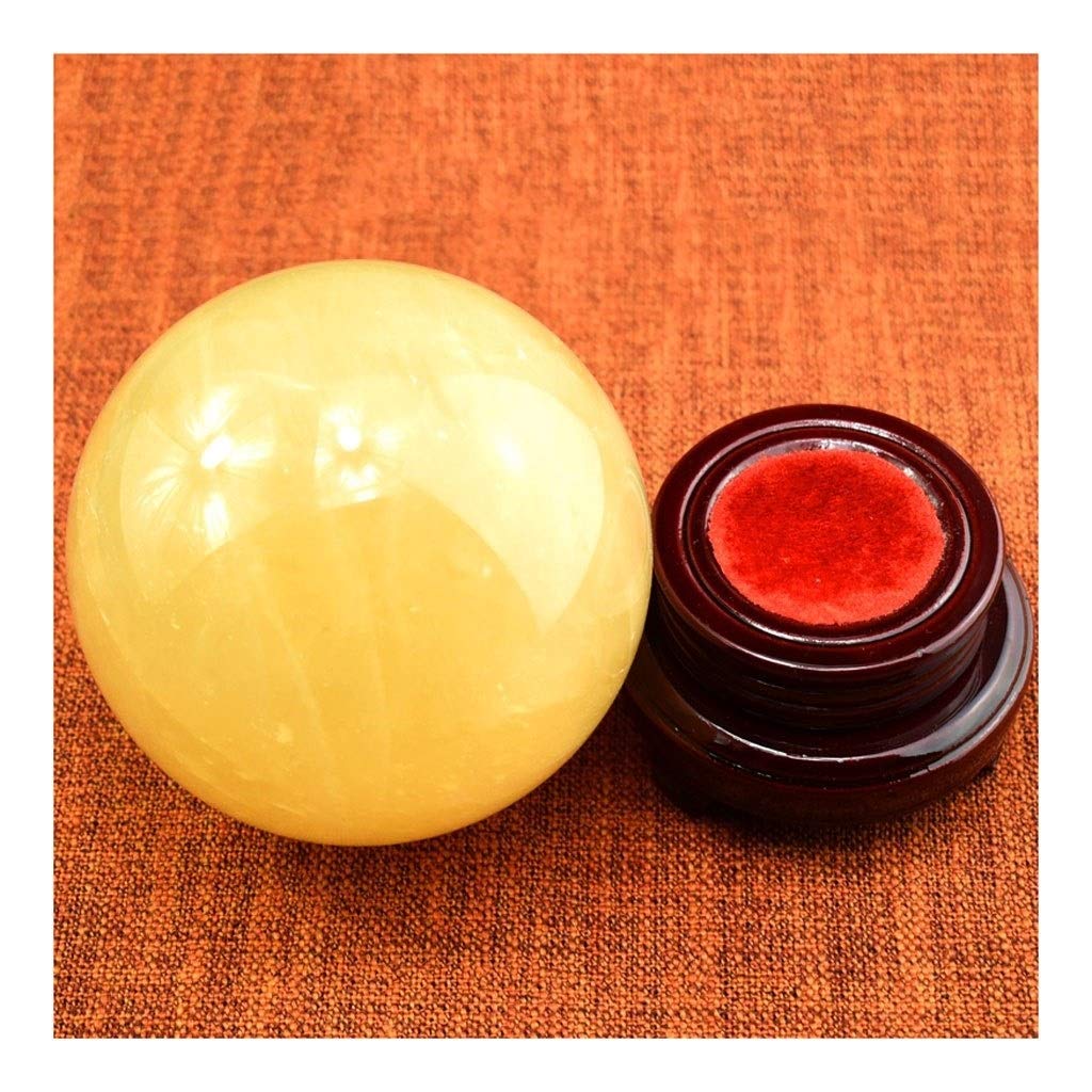 Bola de Cristal (en la Magia Occidental) Oficina Amarillo Bola de Cristal Agrietado Auspicioso Feng Shui de la Bola de la Bola de Piedra Talla Pulido Regalo de los Ornamentos Bola de c