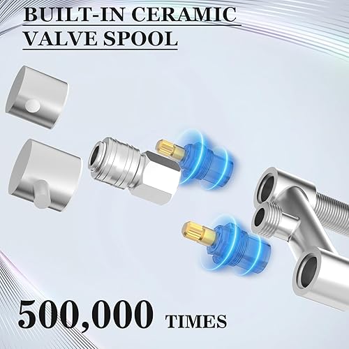 Miniatura 5 de TONNY Grifo de ducha de metal para caravana, repuesto de grifo de ducha de 4 pulgadas, válvula de grifo de ducha de cámper con conexión rápida, para