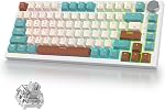 400PRO 75% Wireless Creamy Mechanical Keyboard Pink, Gasket Hot Swappable RGB Gaming Keyboard, Bluetooth/2.4GHz/USB-C Cute Keyboard with Pre-lubed Cream Grey Switches (82 Pink Cyan)