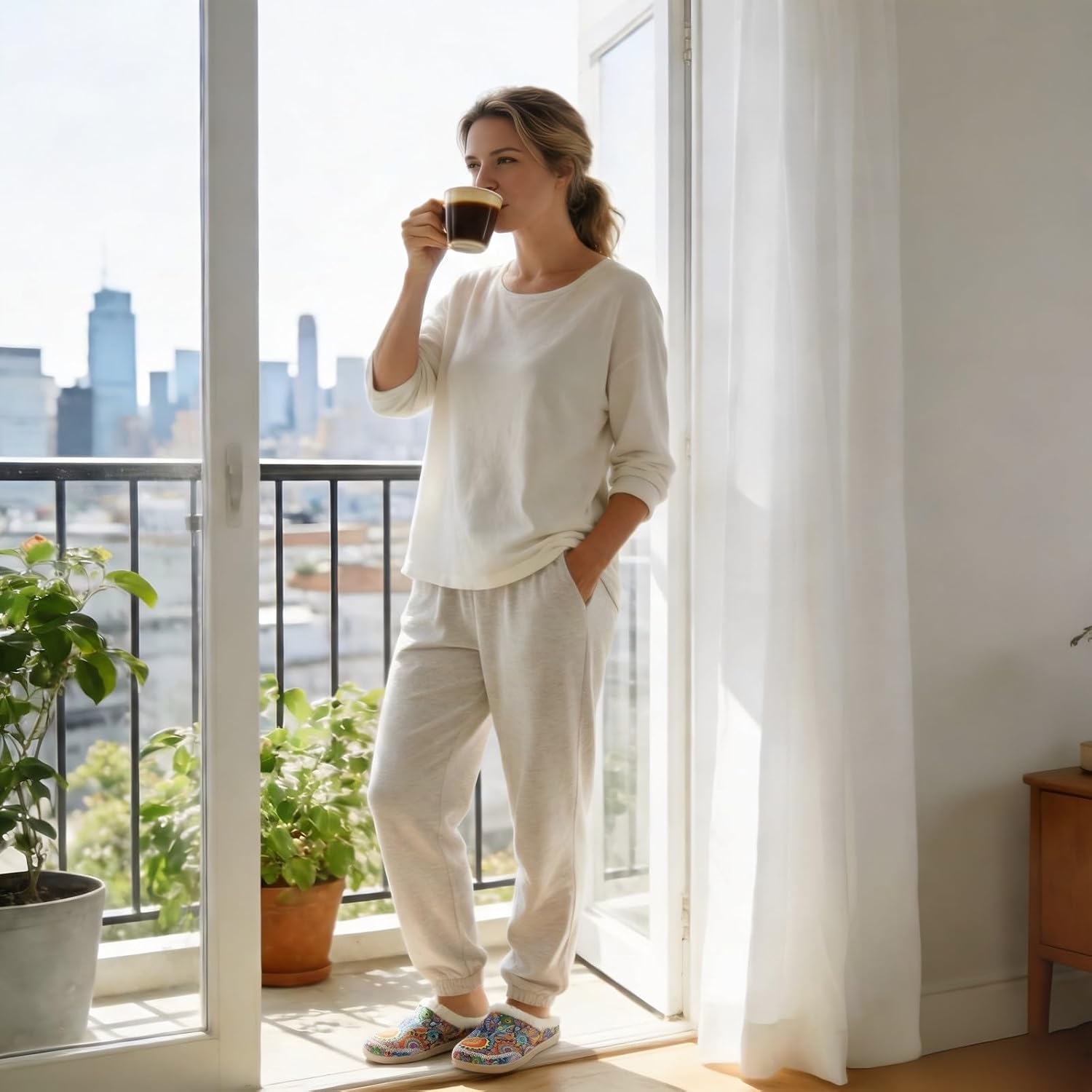 LeIsfIt Womens Wide Slippers Adjustable Diabetic Slippers Warm Cozy Slip on House Slipper Non-slip Memory Foam Winter House Shoes Indoor Outdoor - Image 2