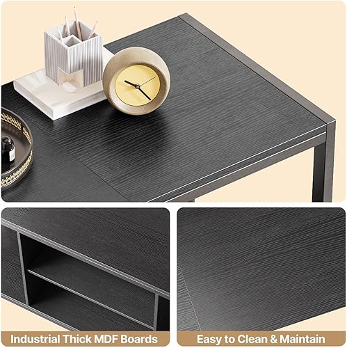 Vista 26 de Gizoon Soporte de TV para televisores de hasta 65 pulgadas, centro de entretenimiento con estantes de almacenamiento abiertos, mesa consola