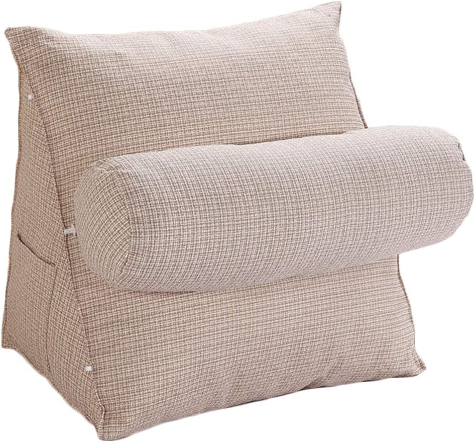 VERCART Headboard Bed Wedge Pillow Triangular Large Backrest Positioning Back Support Reading Cushion for Sofa Bed Lumbar Pad with Removable Cover Orange