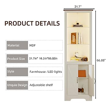 Amazon.com: ChooChoo Farmhouse Corner Storage Cabinet with