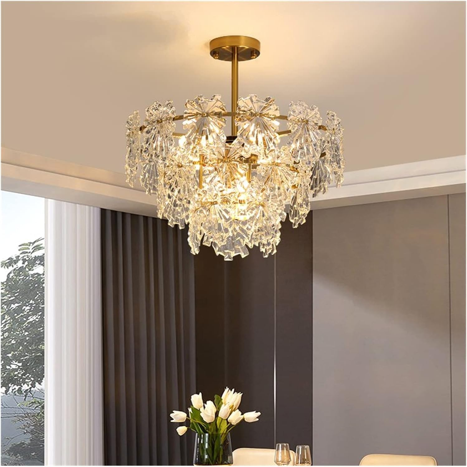 CSXSXAUO Luxury Chandeliers Light Compatible with Dining Room Living Bedroom Glass Ceiling Chandelier Lighting - Home Decor Lustre Moderne,Pendant Lights