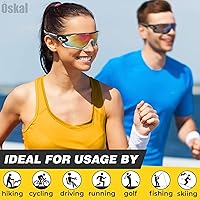 Vista 4 de 2 lentes de correr para hombres – Lentes de correr compactos y ligeros para hombres y mujeres, protección UVA y UVB – Gafas de sol arcoíris