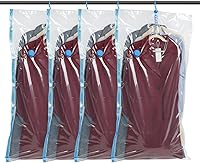 Vista 1 de Spacesaver Bolsas colgantes de almacenamiento al vacío (paquete de 4) – Bolsas selladoras al vacío, organizador de armario, almacenamiento sellado
