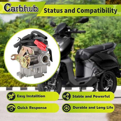 Miniatura 2 de Carbhub GY6 50cc carburador para GY6 49cc 50cc cuatro tiempos scooter chino ciclomotor Taotao Kymco
