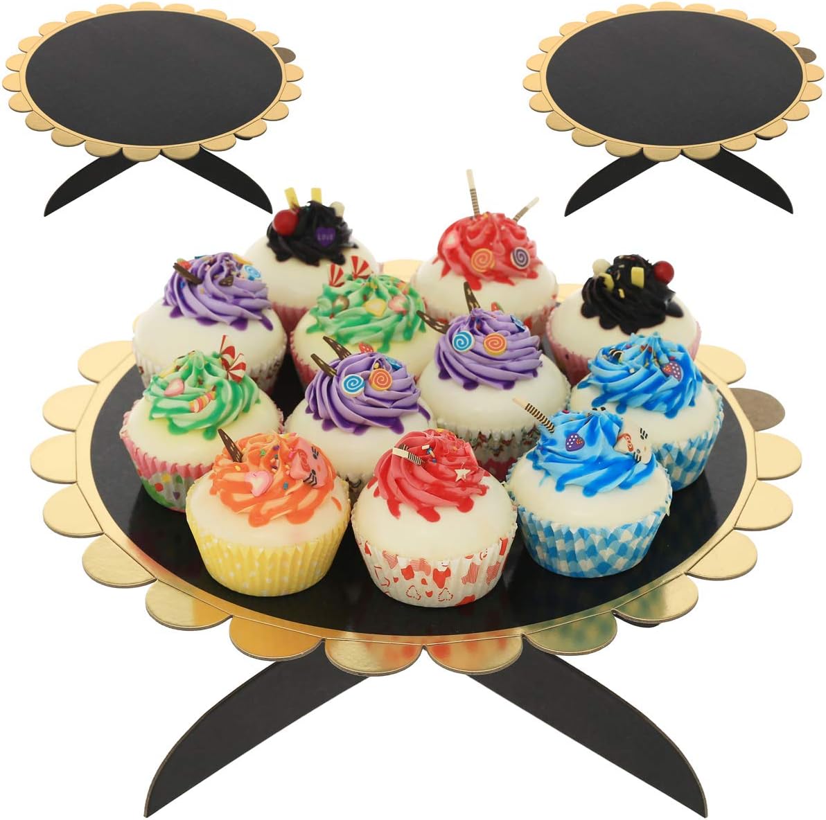 UltraOutlet 3Pack Large Cardboard Cake Stands, Disposable