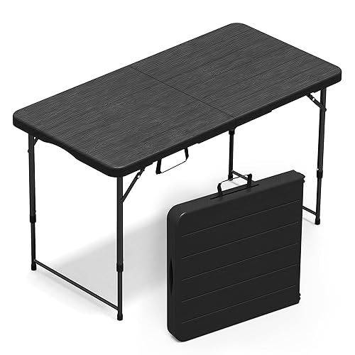 VSOAEIL Folding Table 4 Foot for Indoor Outdoor, Portable Heavy