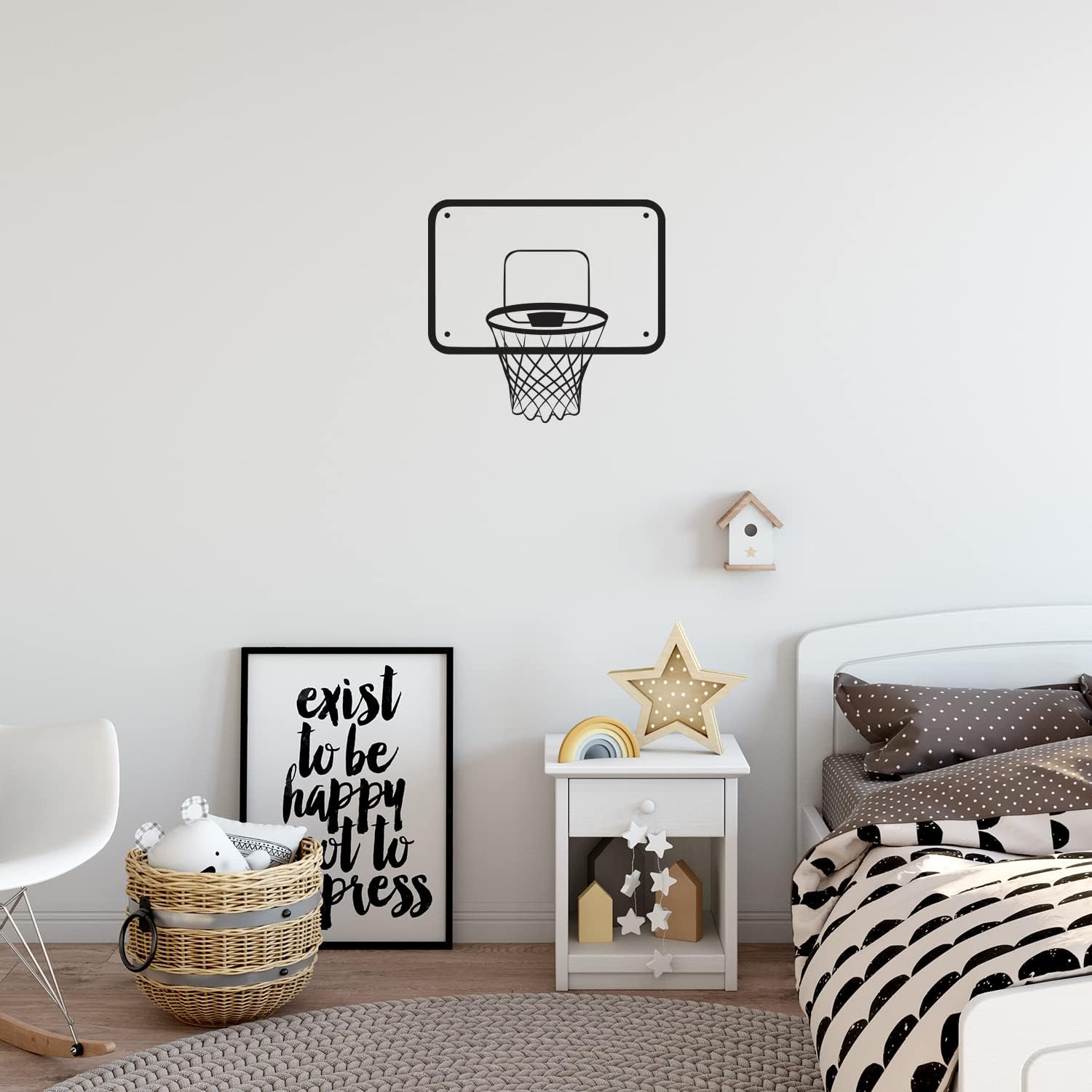Vinyl Wall Art Decal - Basketball Backboard - 16.5" x 17.5" - Trendy Fun Motivational Basketball Quote Sticker for School Classroom College Office Sport Bar Storefront Gym Fitness Decor (Black)