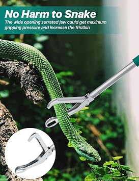 69 Snake Grabber Tool – Heavy Duty Locking Reptile Tongs for Rattlesnakes, Long Reach Folding Snake Catcher for Outdoor, Garden, and Emergency Use