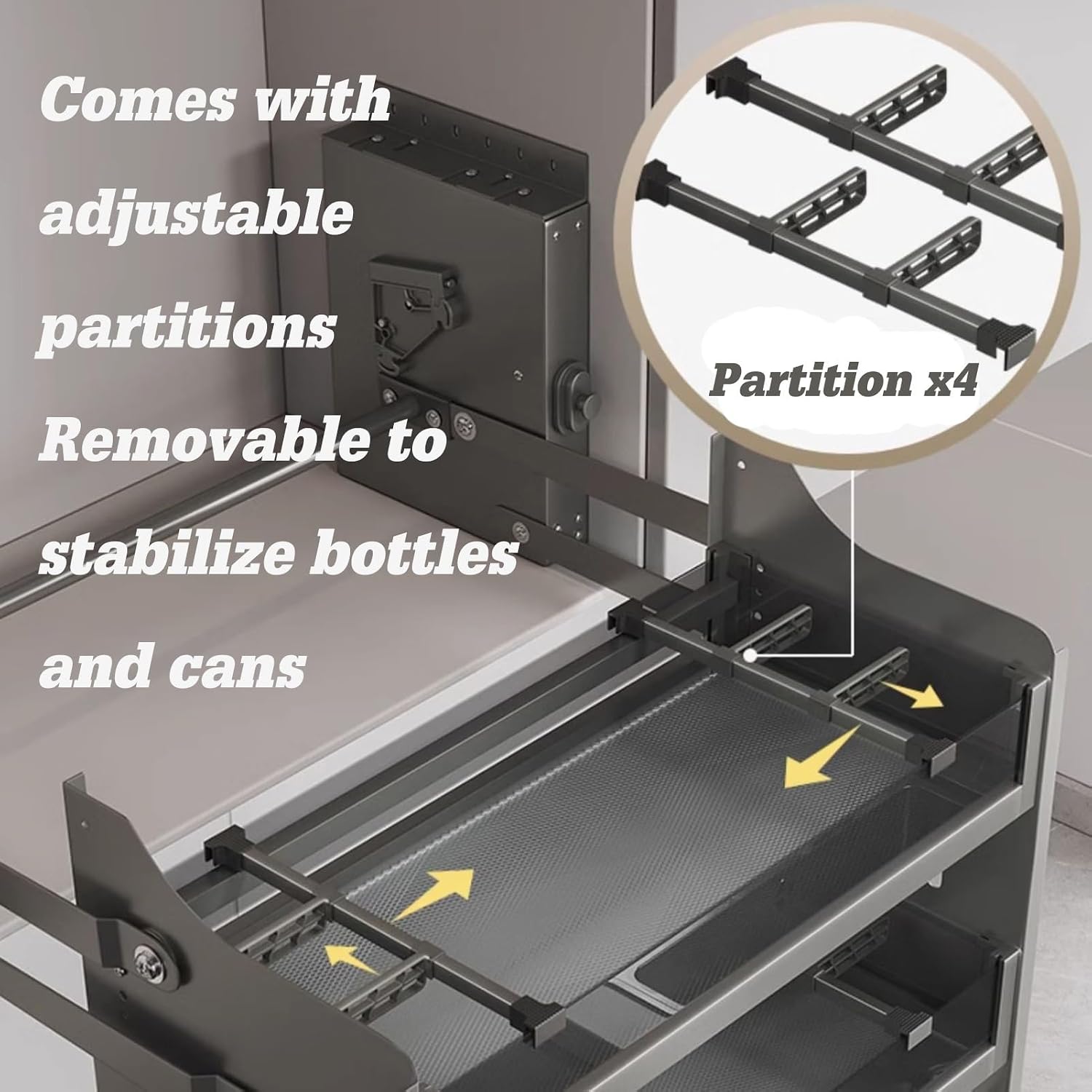 Pull-Out Cabinet Organizer Pull-Down ShelvesHeavy-Duty 2-Tier Wall Storage,Spice Rack,Space Saving for Home Wall Cabinet(850mm)