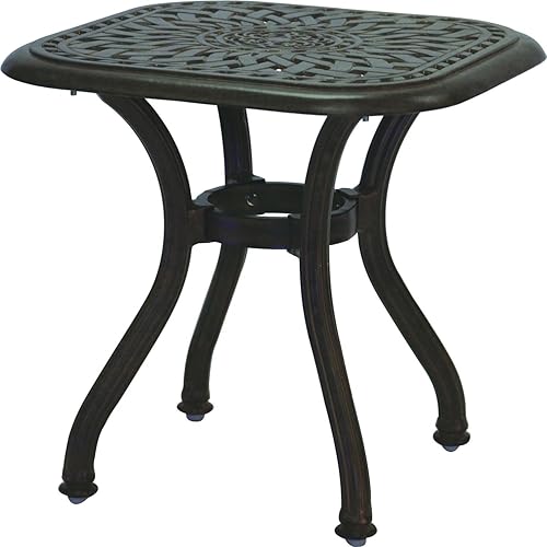 Series 60 Cast Aluminum Square Patio End Table - Antique