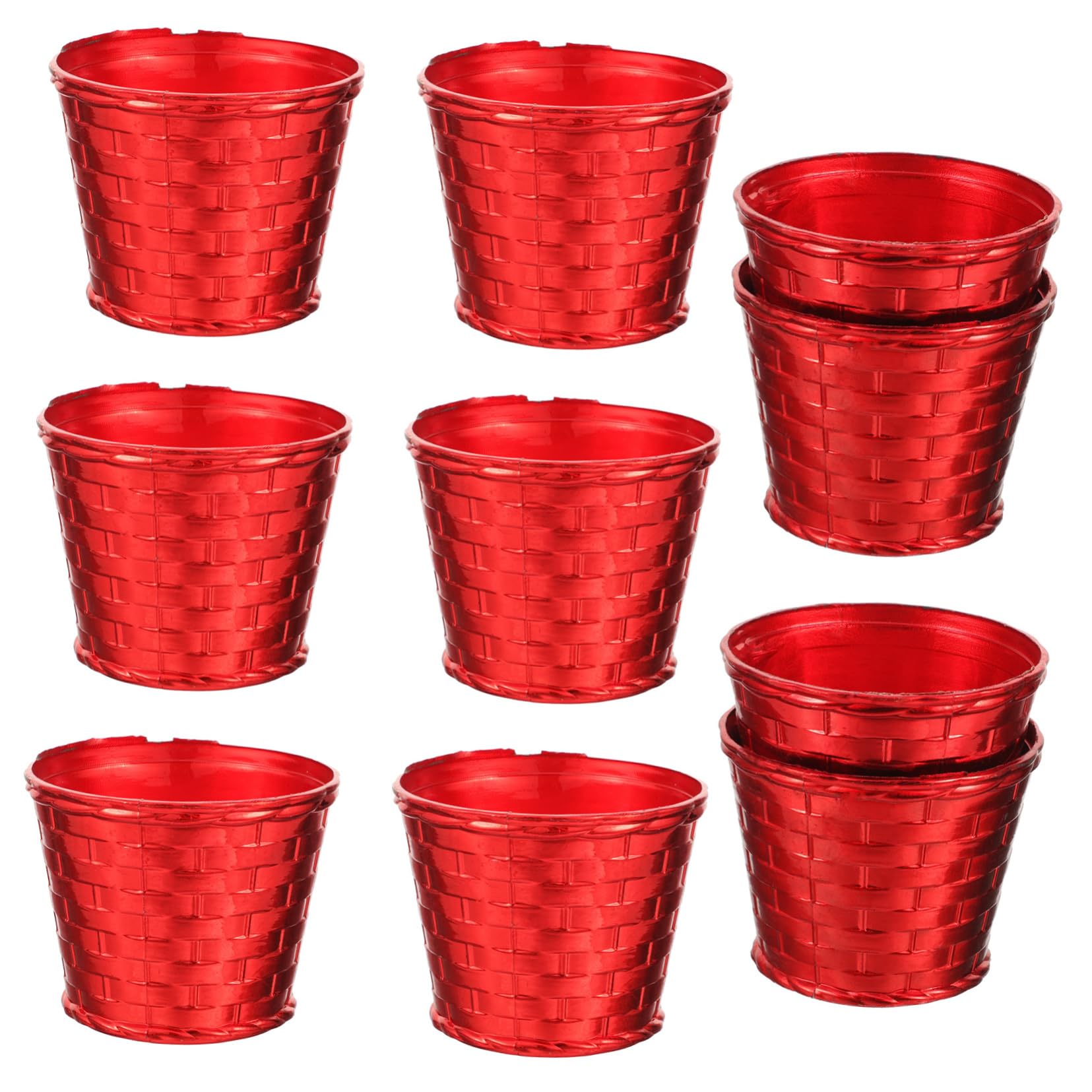 Milisten 10pcs Christmas Tree Planting Pot Festive Plastic Flowerpots with Unique Xmas Patterns for Secure Tree Support and Holiday Decoration Diameter for Home and Party Use