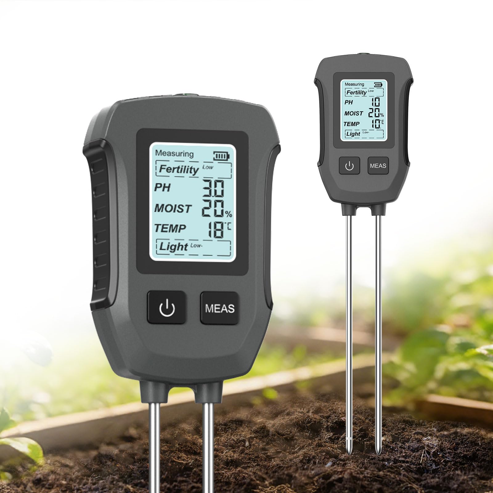 5-in-1 Soil Meter for Garden, pH/Moisture/Light Meter for Houseplants