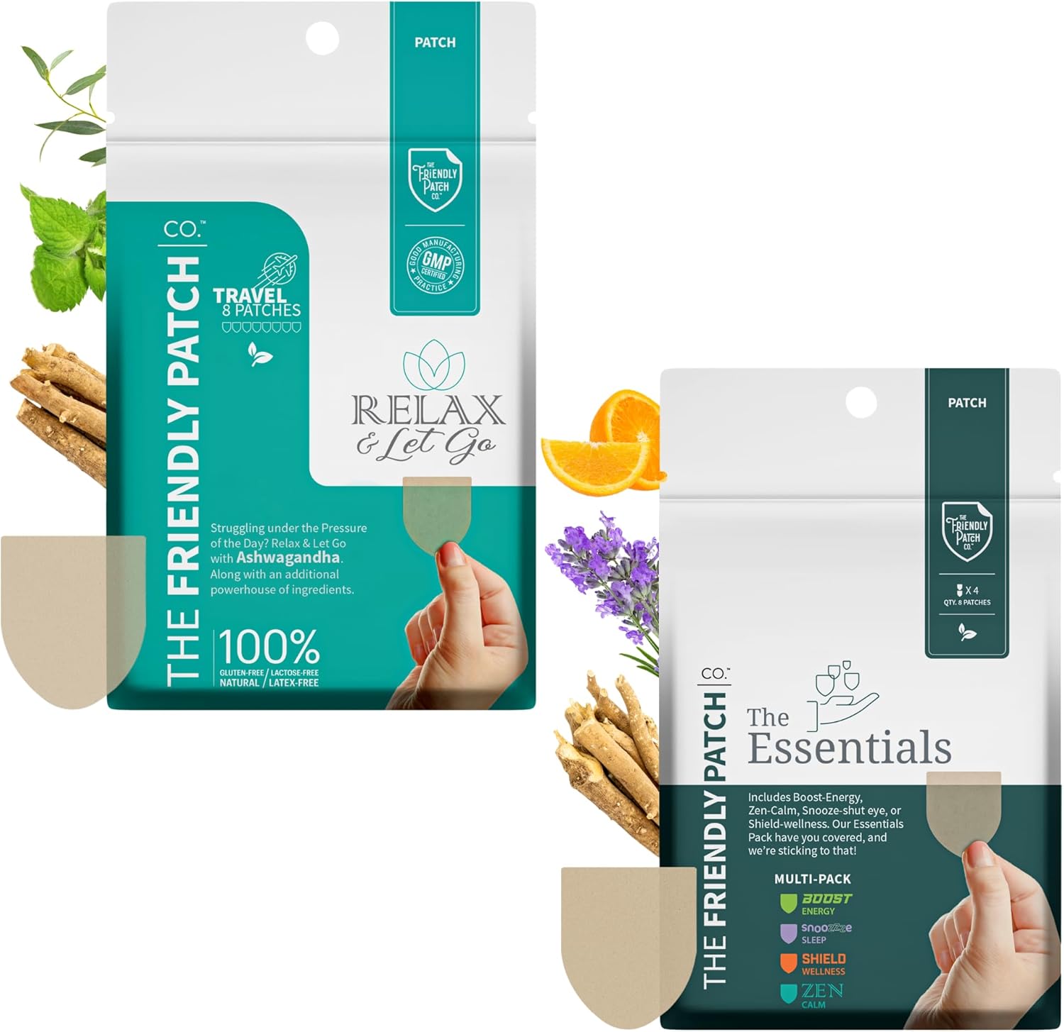 The Friendly Patch - Relax & Let Go Patches, Sleep Patch, Energy, Calm Multi-Pack Wellness Patches - Calm Patches - Travel Essentials Relax & Let Go Patches for Women and Men