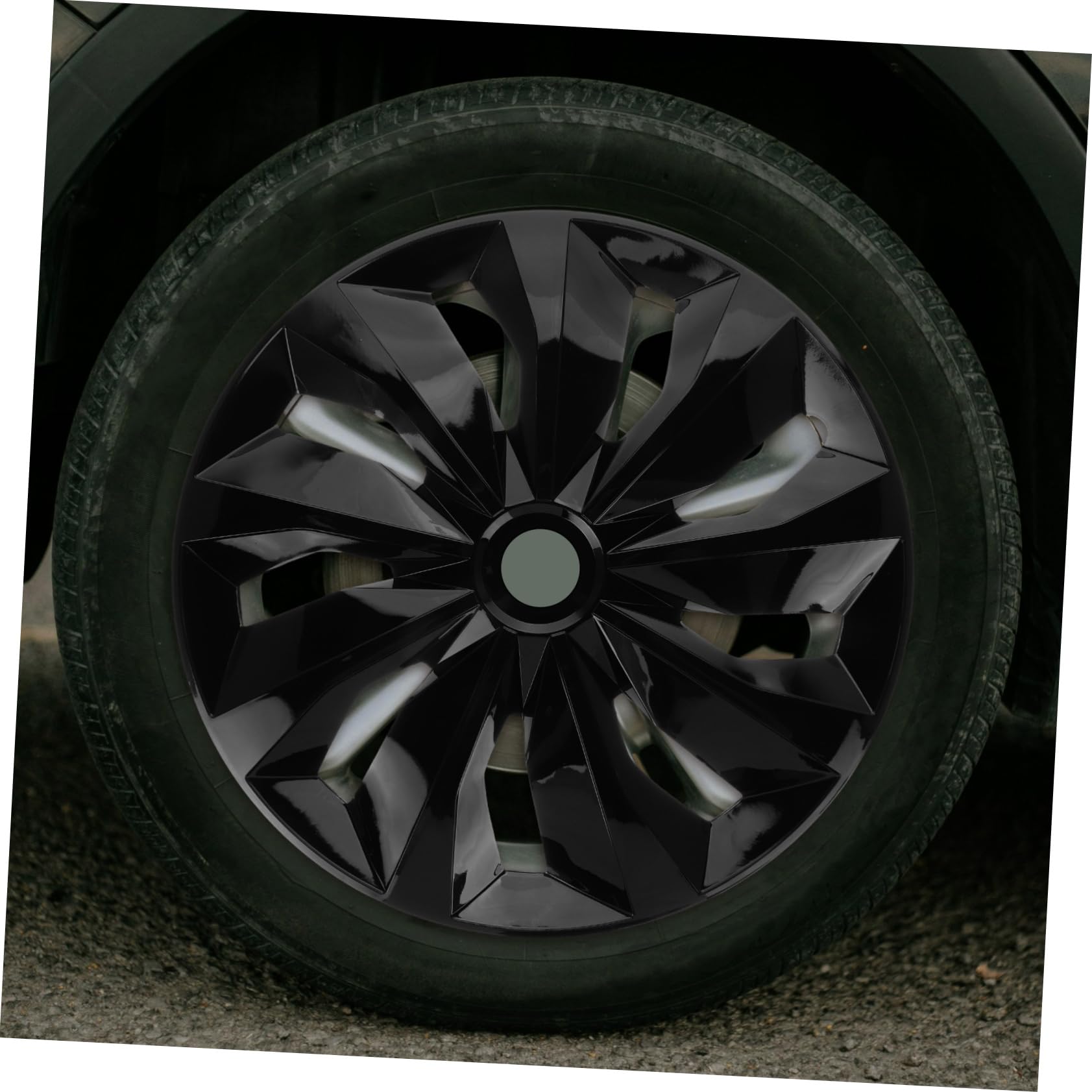 Copricerchi Centrali Ruota 15 Pollici Pp Nero, 1 Pezzo | Fit, Stile Cover Centrale Casuale, Accessorio Esterno per Auto Stile Casuale