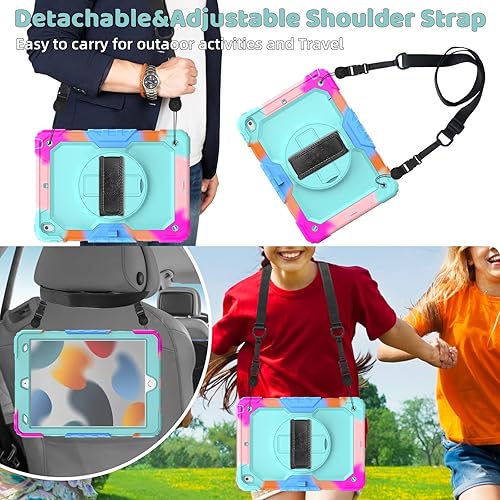 Miniatura 6 de BLOSOMEET Funda para iPad de 9 generación de 10.2 pulgadas 20212020 para niños con protector de pantalla de vidrio templado  Funda para iPad de 87