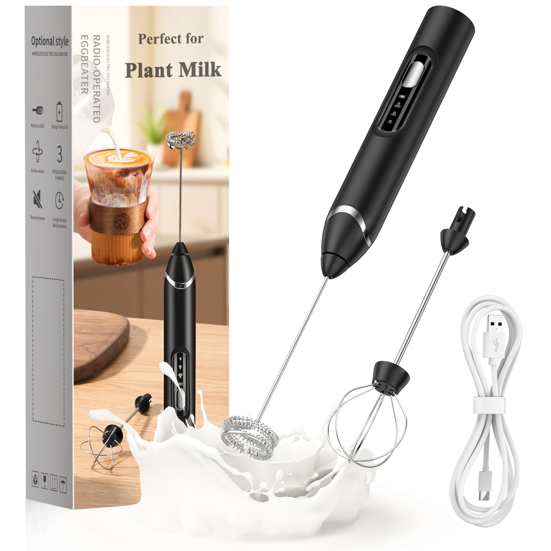Mousseur à lait portable pour éliminer les grumeaux des boissons
