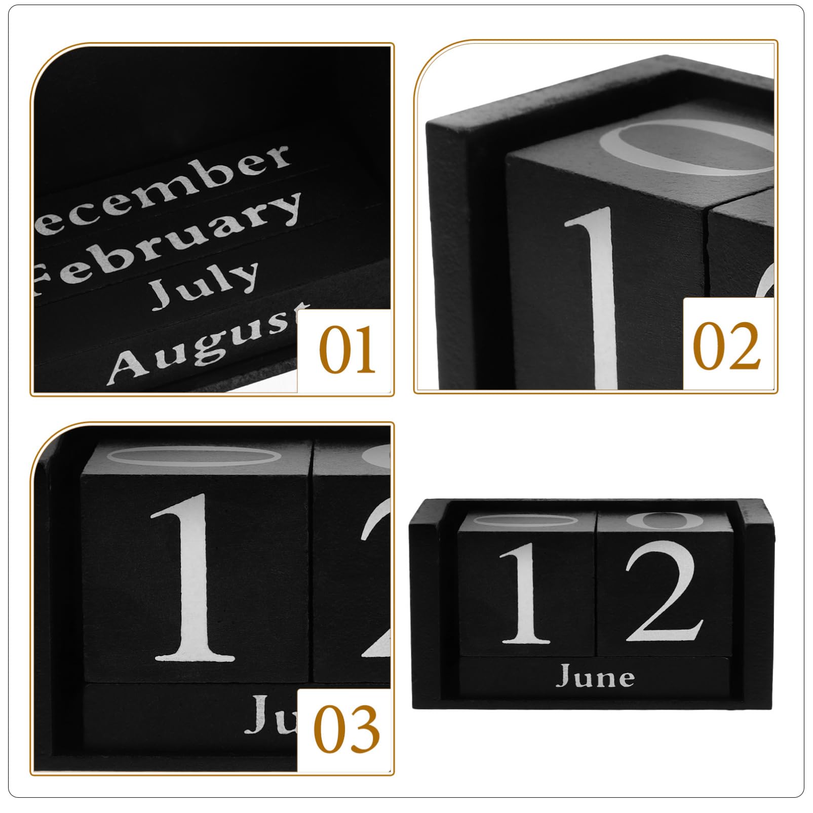Tofficu 5 Blocchi Di Calendario in Legno Decorativi Per Calendario Perpetuo Per Scrivania O Arredamento Per La Casa
