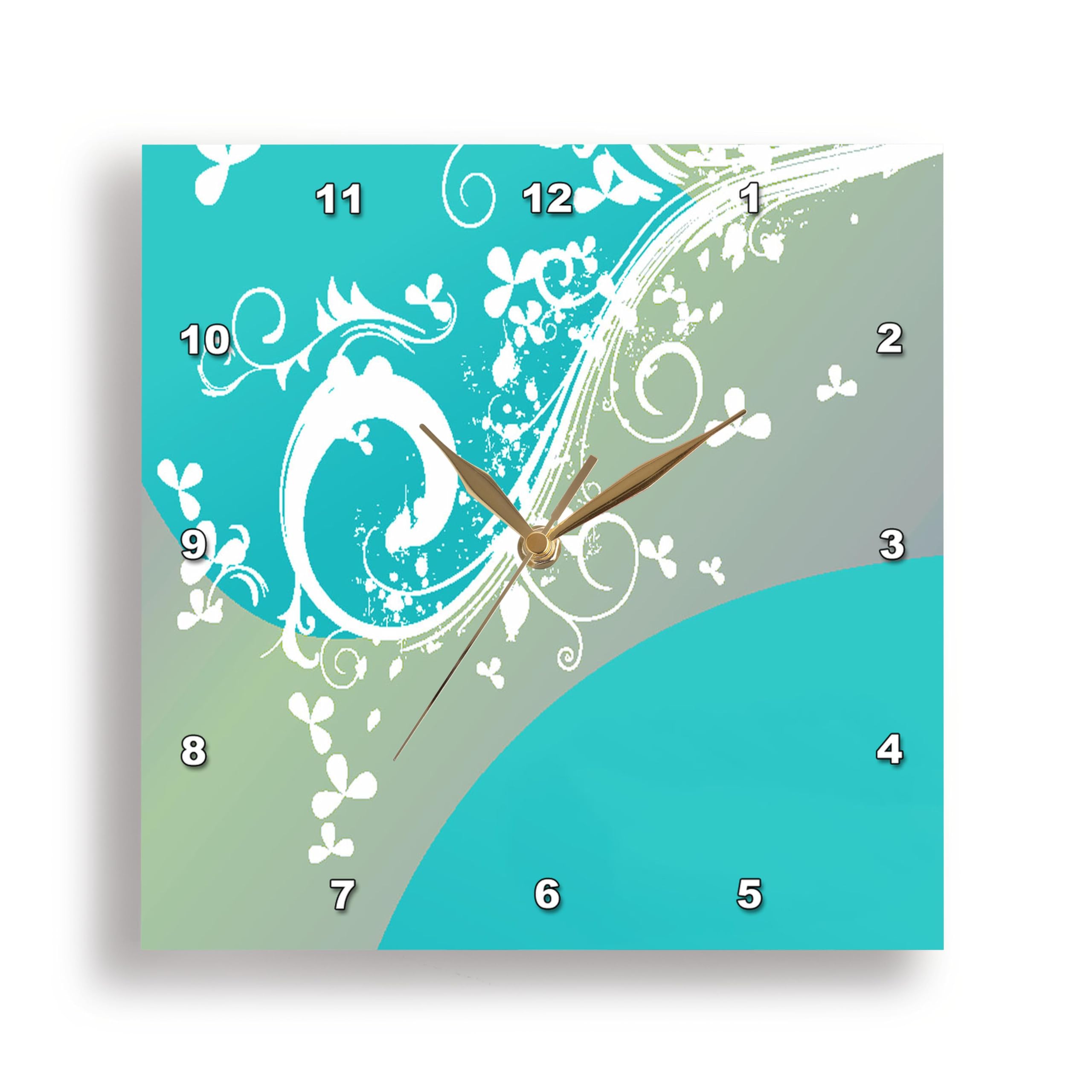 Horloge murale fleurie 3dRose en aluminium multicolore pour décorer le salon