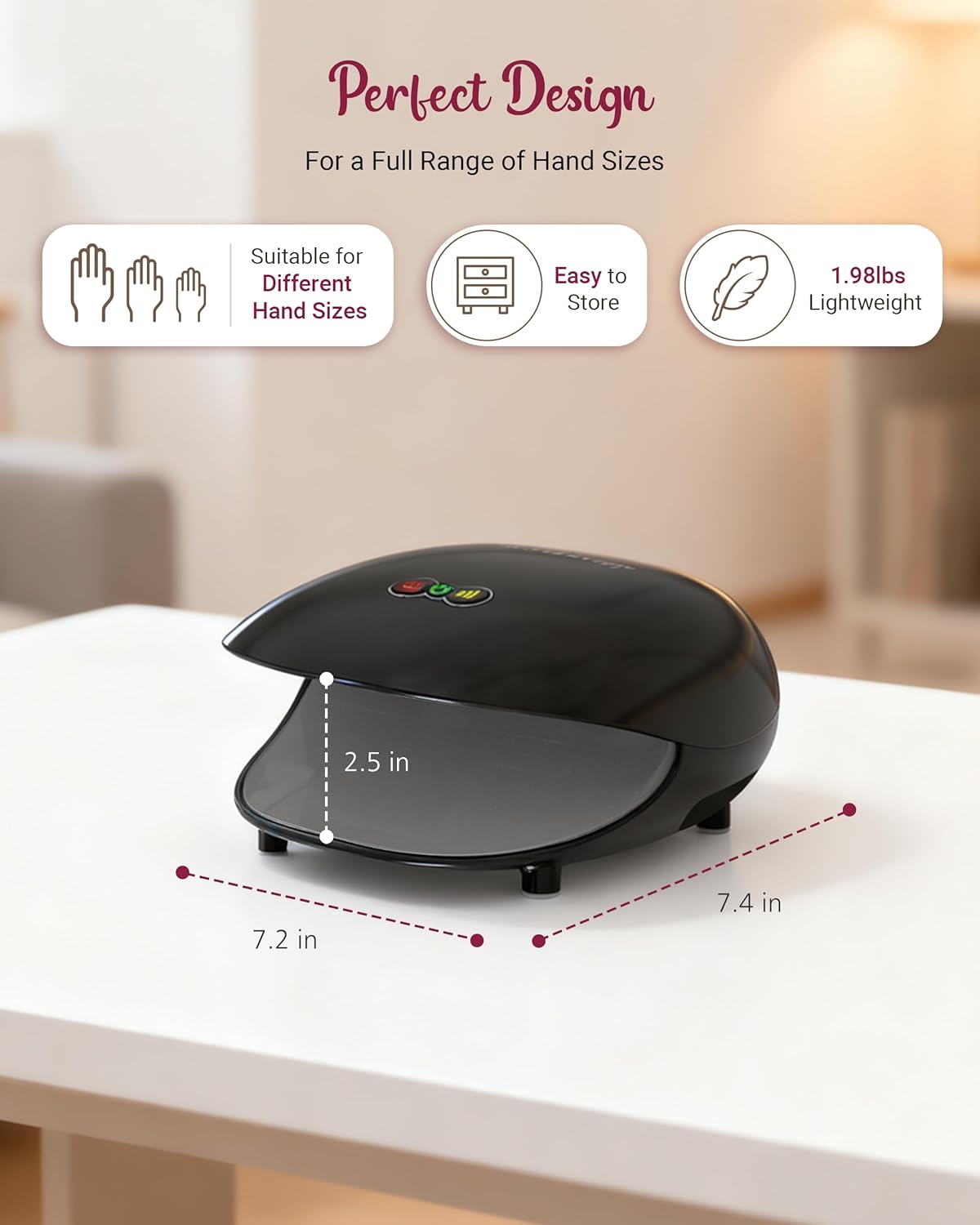 Hand Massager for Arthritis and Carpal Tunnel, Cordless Hand Massager with Heat and Compression, 3 Intensities & 3 Modes,Relaxation at Office/Home - Image 7