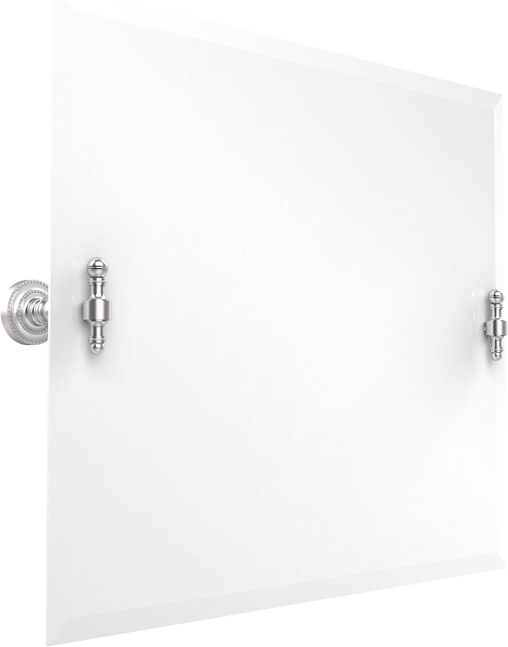 Allied Brass RD-93-SCH Frameless Landscape Rectangular Tilt Mirror with Beveled Edge, Satin Chrome