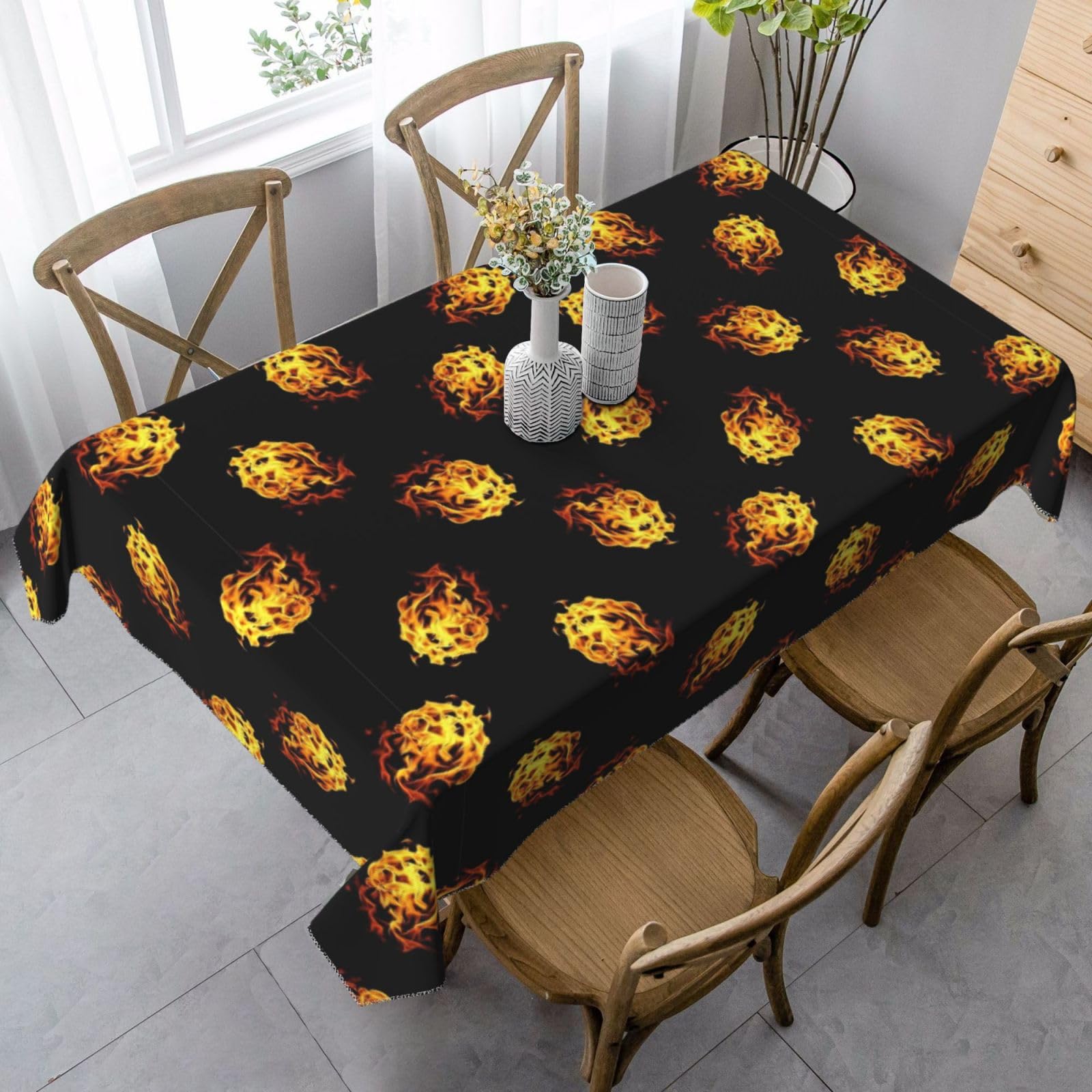 Nappe de table flamme lavable pour protéger et décorer la salle à manger sans effort