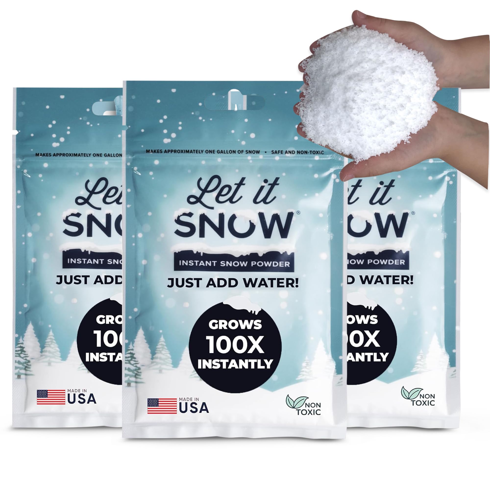 Let it Snow Polvere istantanea per slime, neve finta di alta qualità per nuvole, slime e decorazioni da neve, prodotta negli Stati Uniti, 12 litri