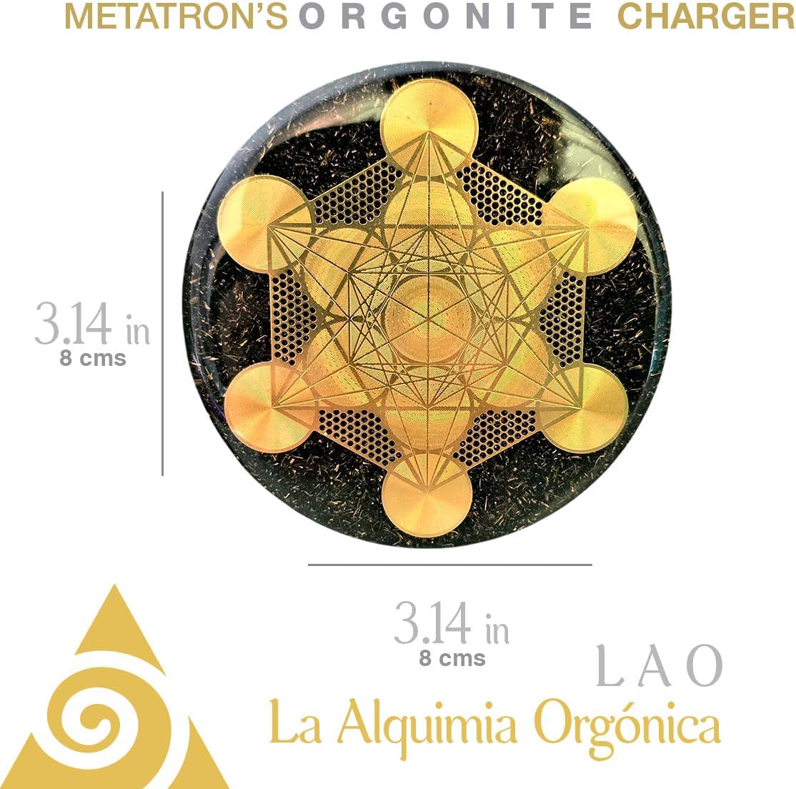 [ LAO ] Orgonite Charger with Metatron's Cube – Handmade with Quartz, Shungite & Black Tourmaline for Protection, Healing & Spiritual Awakening | La Alquimia Orgónica (LAO)