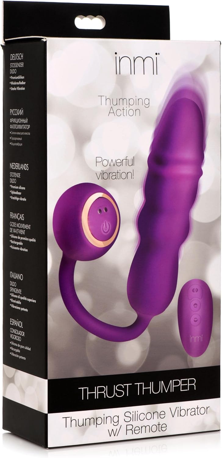 INMI Thrust Thumper Thrusting Vibrator for Women with Remote. Sex Toys for Female Pleasure & Couples Toy for Adults. Premium Silicone Vibrating Dildo, Waterproof & Rechargeable - USB Cable Included