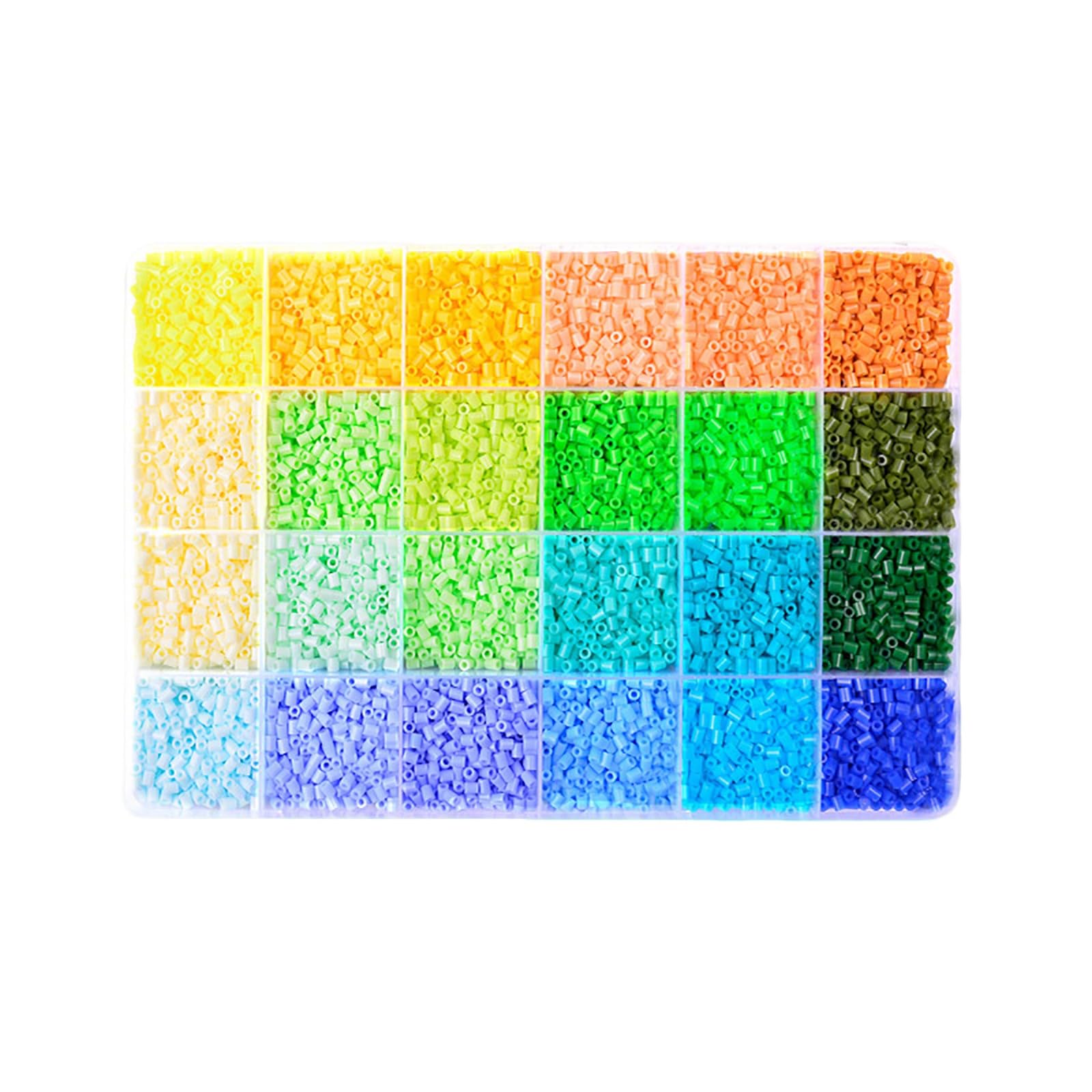 12000 Fuse Beads 2.6mm 24 Multicolour Iron Pixel Art Beads Craft Kit Kids DIY Activity Birthday Christmas Gift Set (BE, 19 * 13 * 2)