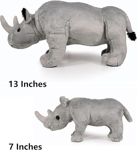 Miniatura 5 de Ice King Bear Juego de animales de peluche para mamá y bebé, animales salvajes del zoológico (Rhino)