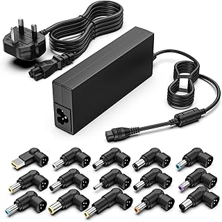 90W Universal Laptop Charger with 15 Tips Compatible with HP Lenovo ThinkPad Dell Acer ASUS Samsung Notebook Toshiba Sony Geteway Ultrabook Fujitsu Chromebook AC Power Adapter Cable