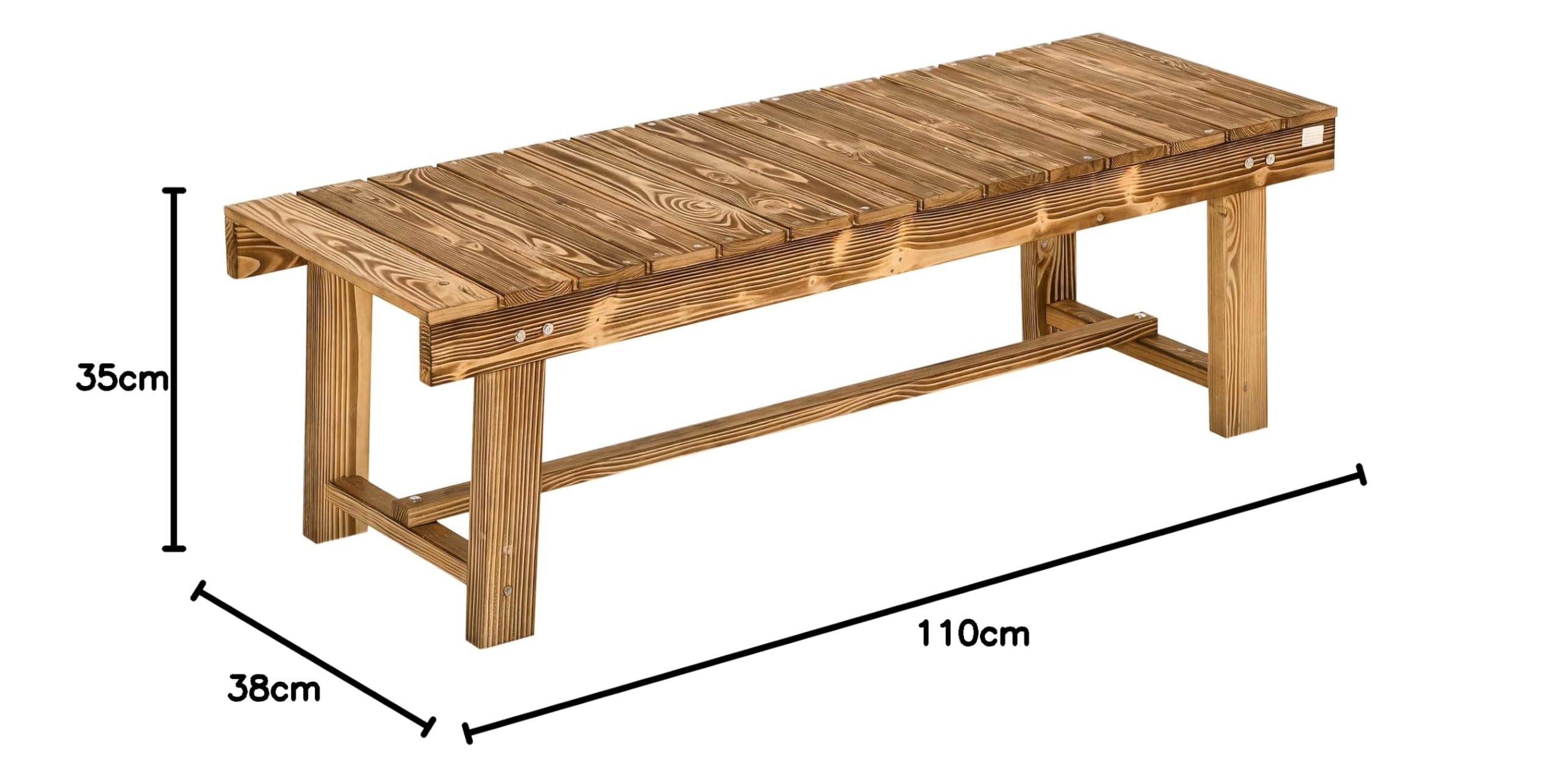 Outsunny Banco de jardín de 2 plazas de Madera, Resistente a la Intemperie, Muebles de jardín con Pintura Resistente al Agua, Banco de Parque, soporta 250 kg, Banco de Madera para balcón, terraza