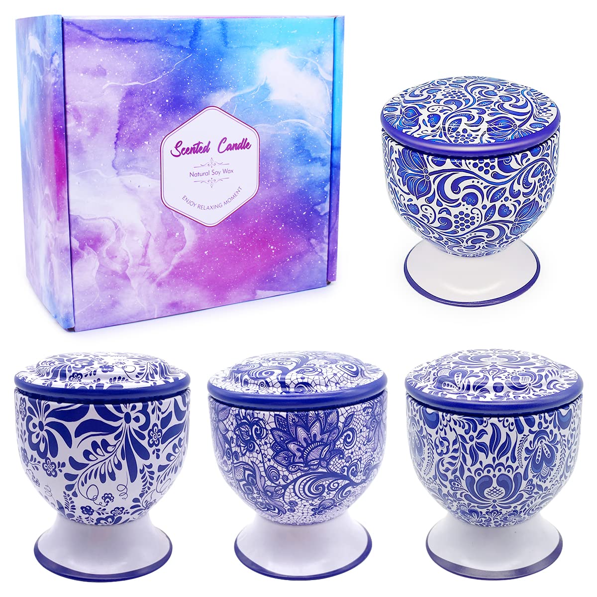 Scented Candles - A Gift for Women, 4 oz Set of 4, Aromatherapy Candle, Candles for Home Scented, Suitable for Stress Relief and Home Decor