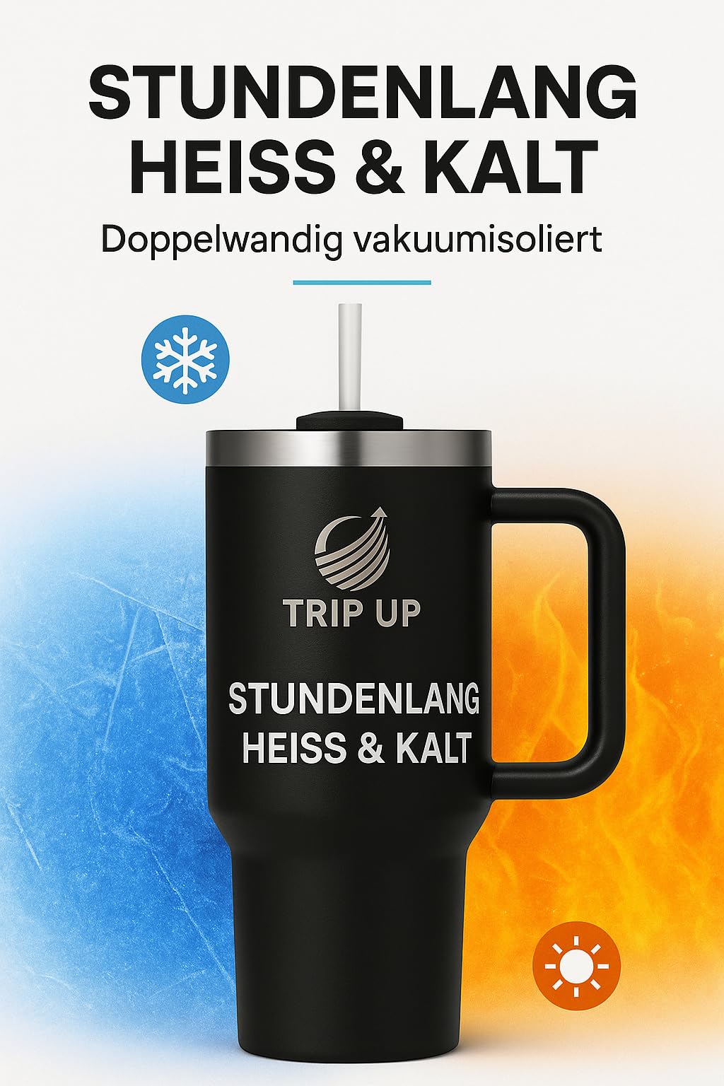Thermobecher 1180 ml – 2er Mix: Zeta Green + Jet Black | Edelstahl, doppelwandig, mit Henkel, auslaufsicher, spülmaschinenfest