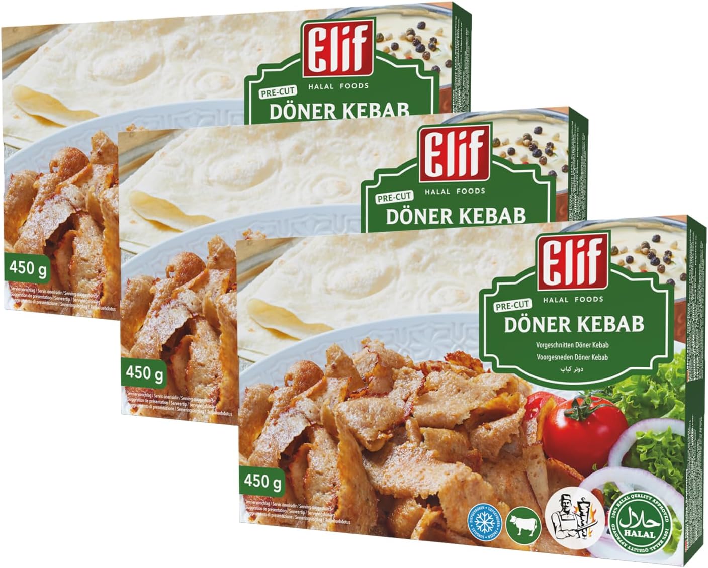 Elif Meat Doner 450g | Pre-Cut Grilled Beef Kebab | Netherland Frozen ...