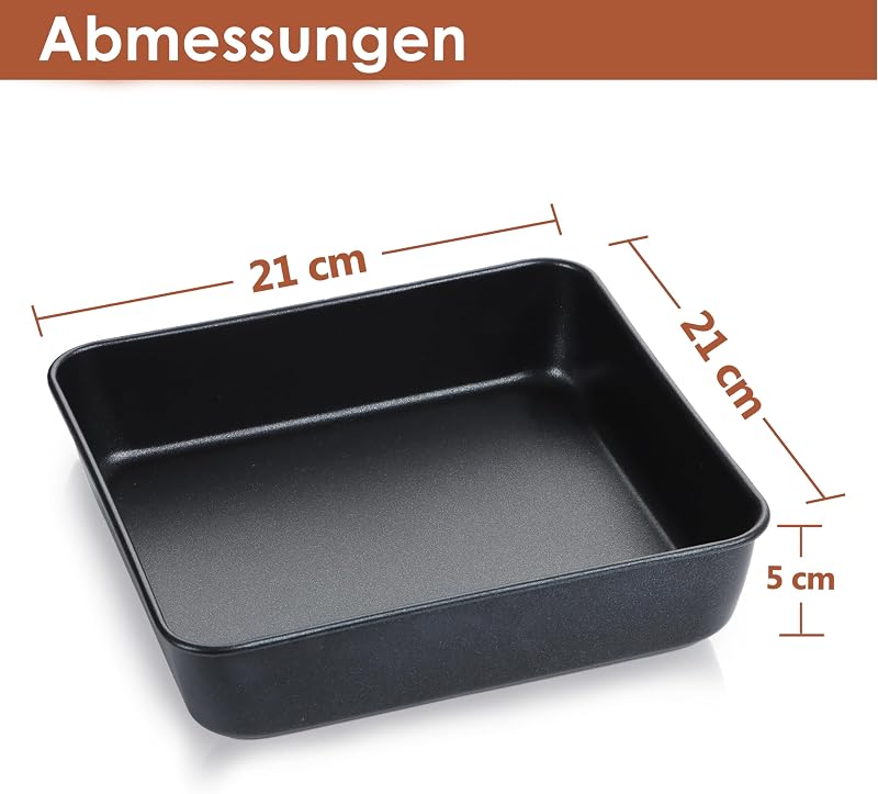 Herogo rozsdamentes négyzet sütőforma szett 2 db 21x21 cm