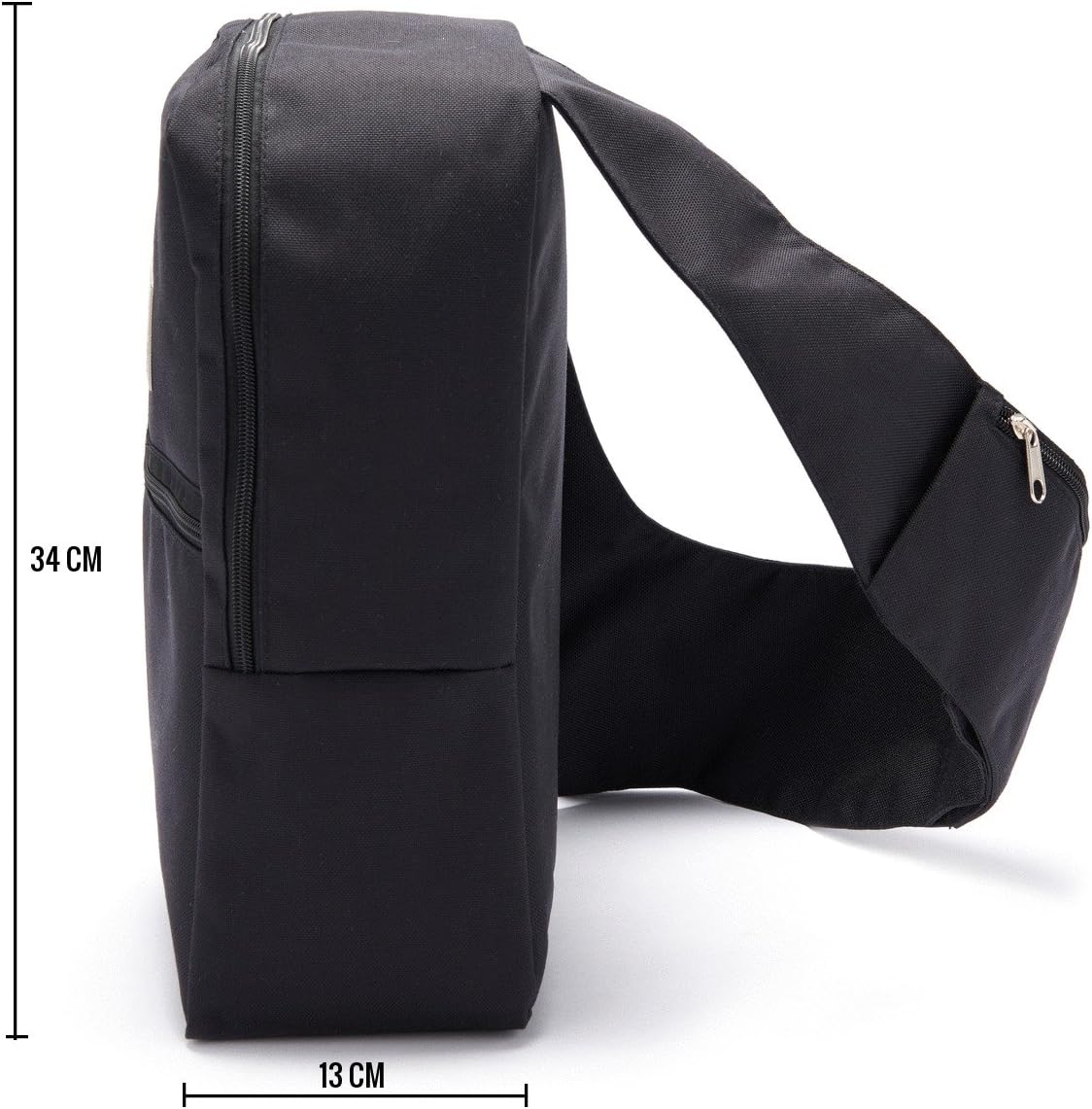 Black Sling Bag - Backpack - Waterproof Crossbody Backpack Lightweight Versatile Chest Daypack Over Shoulder Travel Rucksack Pack Bag for School Unisex Men's Women's by URBANG