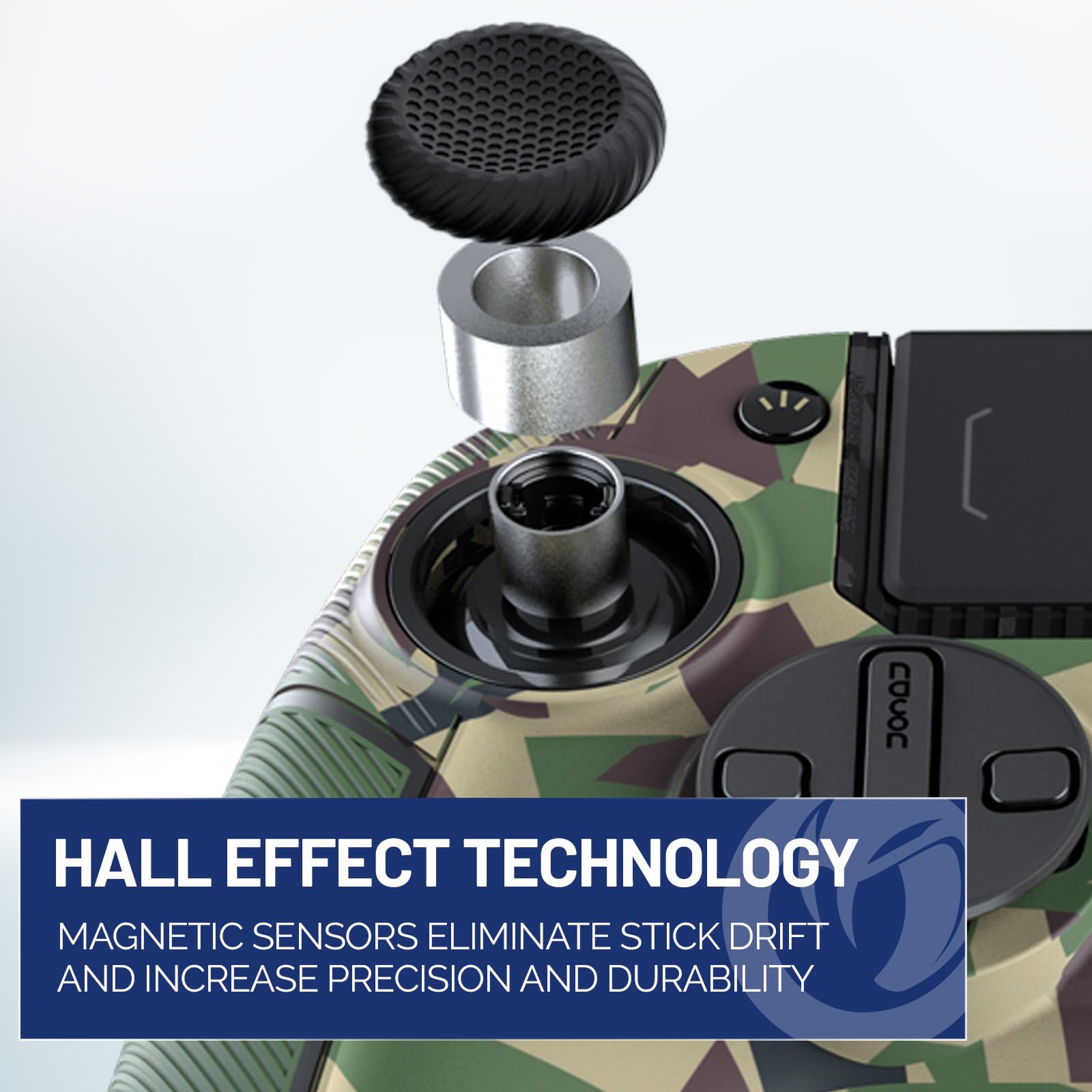 NACON Revolution 5 Pro Officially Licensed PlayStation Wireless Gaming Controller for PS5 / PS4 / PC - Hall Effect, Trigger Stops, Mappable Buttons, Bluetooth Audio - Field Camo - PlayStation 5 - Very Good - Used Controller - Image 3