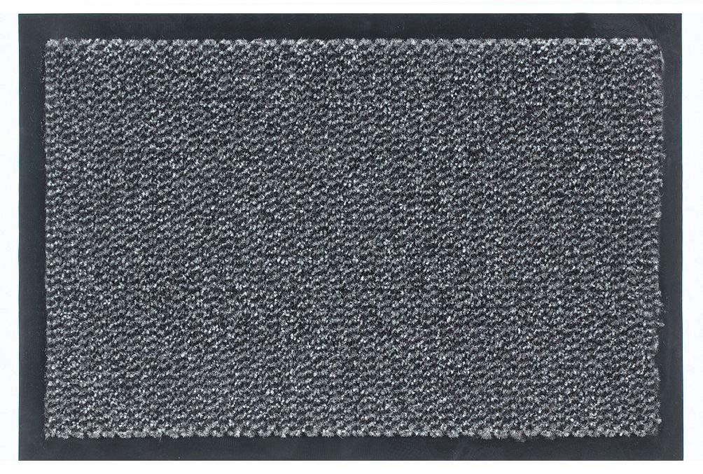 Carpido Zerbino Grigio screziato 60 x 90 cm per interni - Classico tappeto da ingresso ad asciugatura rapida - Tappeto antiscivolo - Zerbino resistente