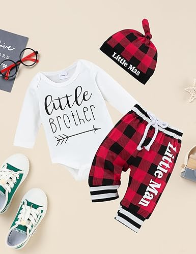 Miniatura 2 de Conjunto de ropa para bebé niño recién nacido, estampado de letras, mameluco de camuflaje, pantalones y sombrero, 3 piezas, para otoño e invierno