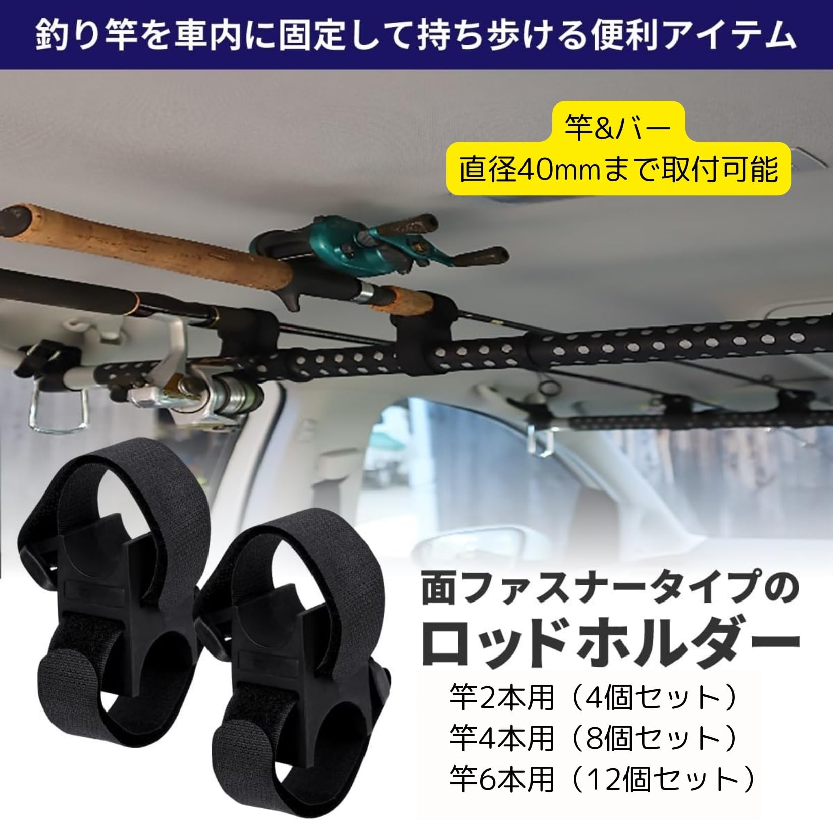 Amazon | ESFUERZO ロッドホルダー 車 車載 釣り竿 バー取り付け 釣竿