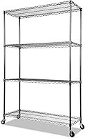 Vista 1 de Alera Estantería de alambre completa con rueda, 48 x 18 x 72 pulgadas, negro antracita