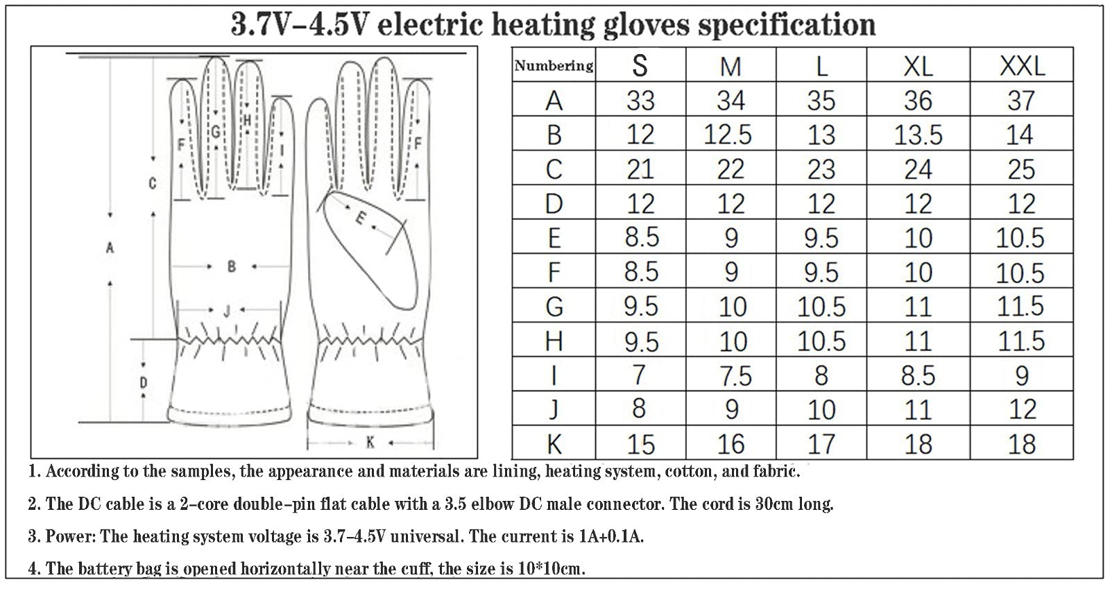Guanti Invernali Riscaldati 3 Riscaldamento Temperatura Regolabile Touch Screen Guanti Impermeabili Ricaricabili Alimentati A Batteria per Escursioni Sci attività All'aperto Black,M